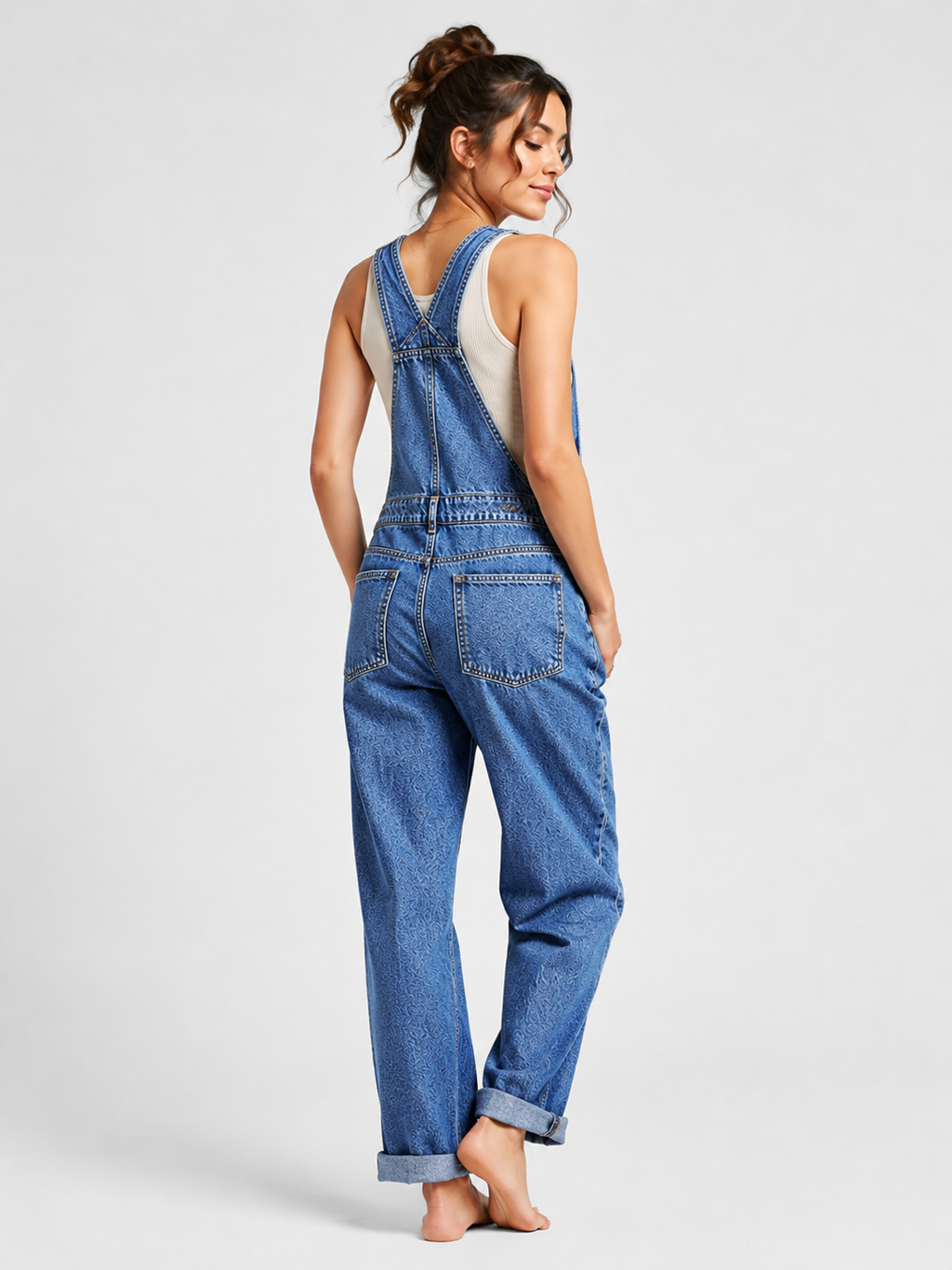 Salopette Jean Décontractée Bleu