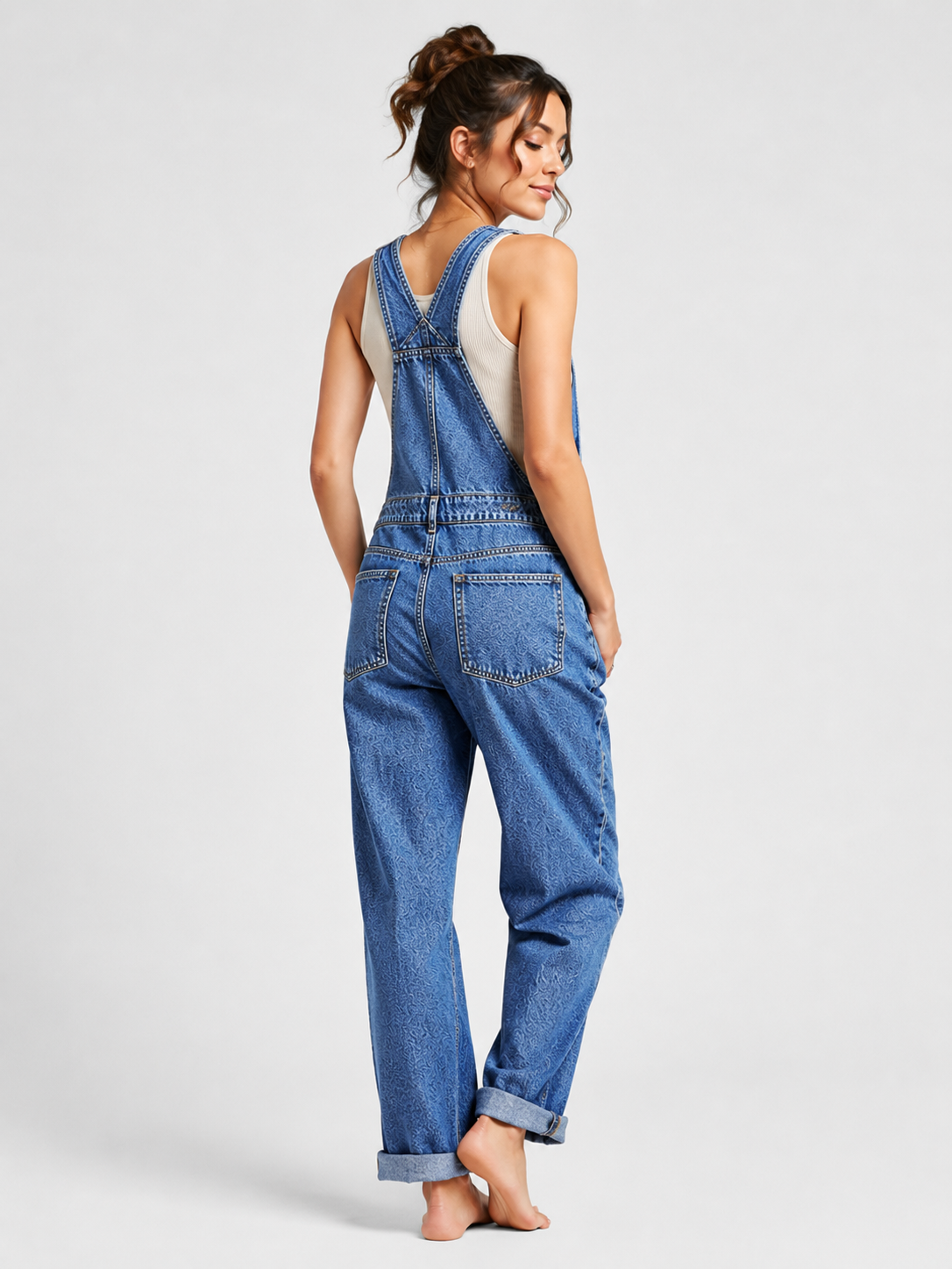 Salopette Jean Décontractée Bleu