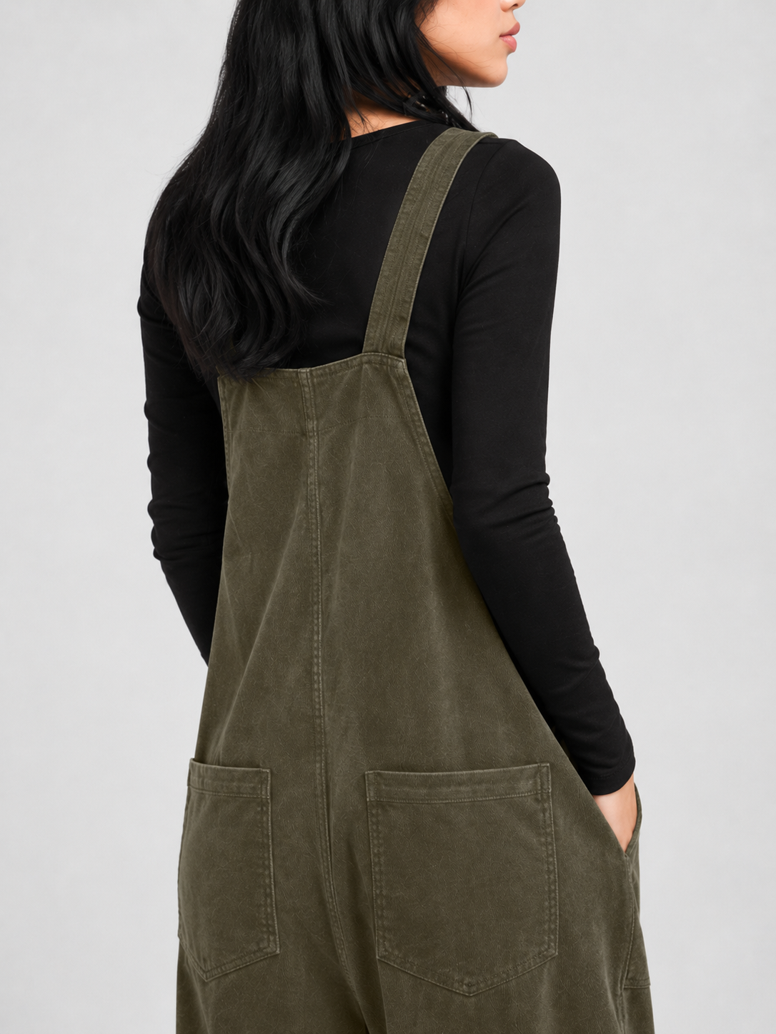 Salopette Vintage Velours Côtelé Vert