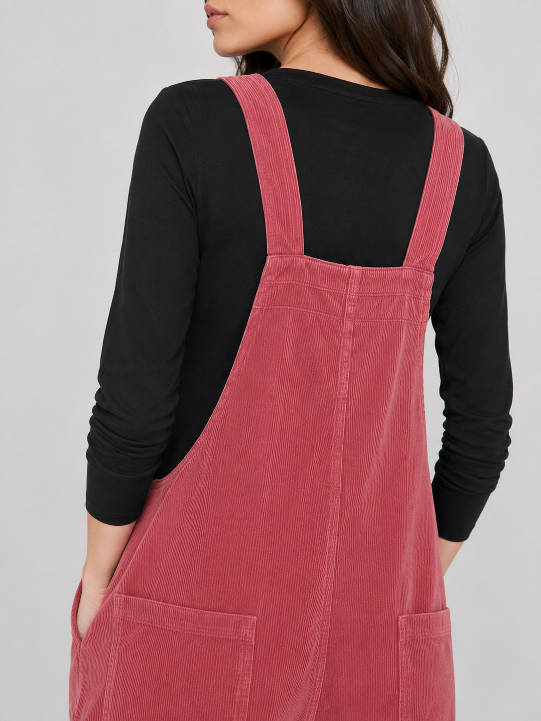 Salopette Vintage Velours Côtelé Rose