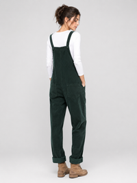 Salopette Femme Vintage Velours Côtelé Vert