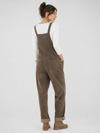 Salopette Vintage Velours Côtelé Taupe