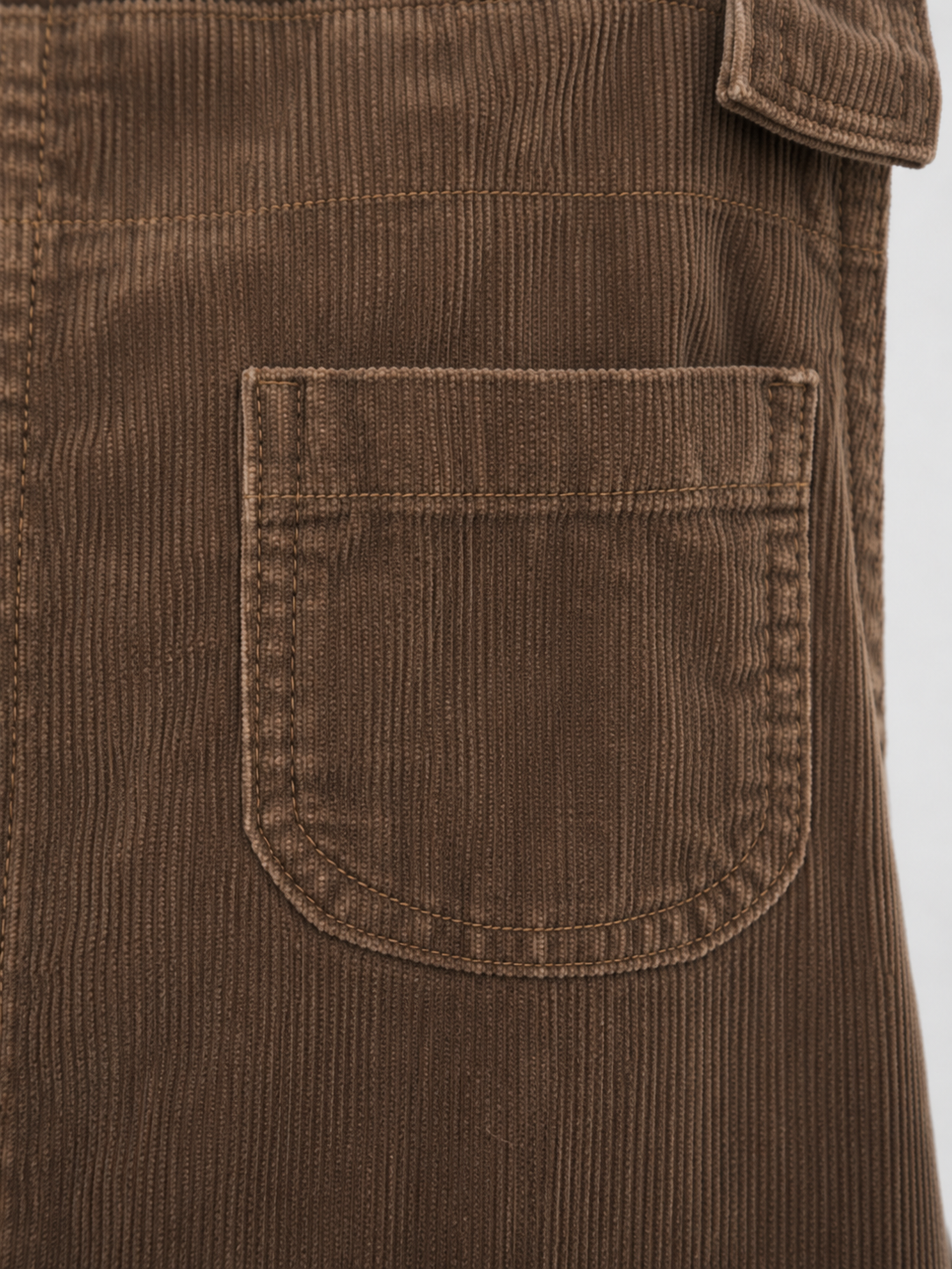 Salopette Vintage Velours Côtelé Taupe