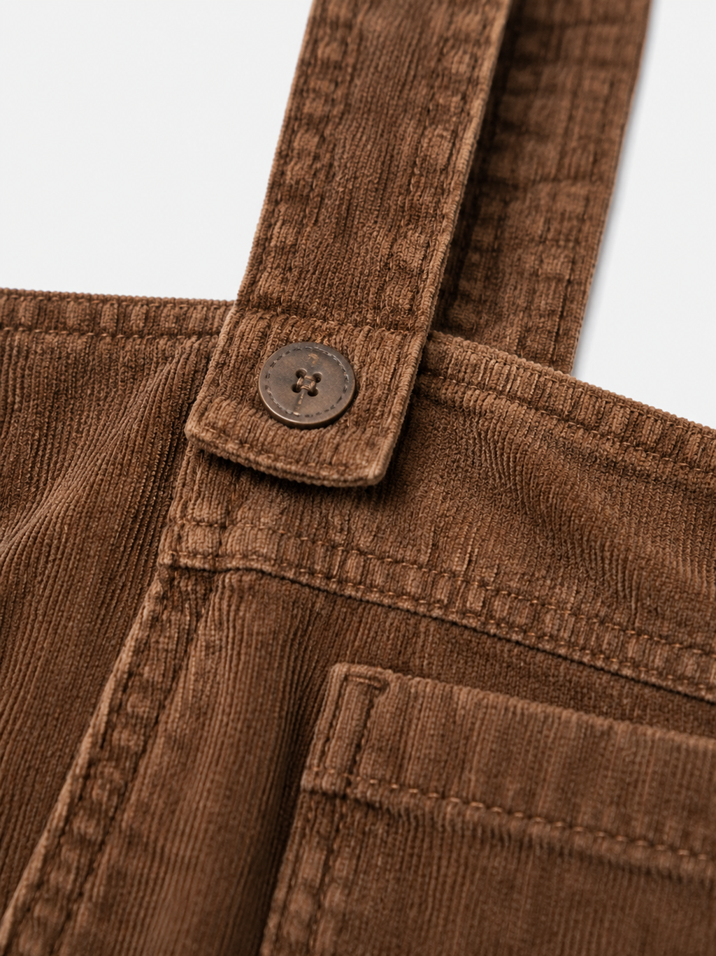 Salopette Femme Vintage Velours Côtelé Marron