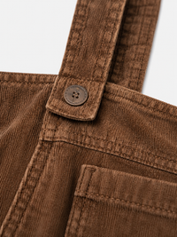 Salopette Femme Vintage Velours Côtelé Marron