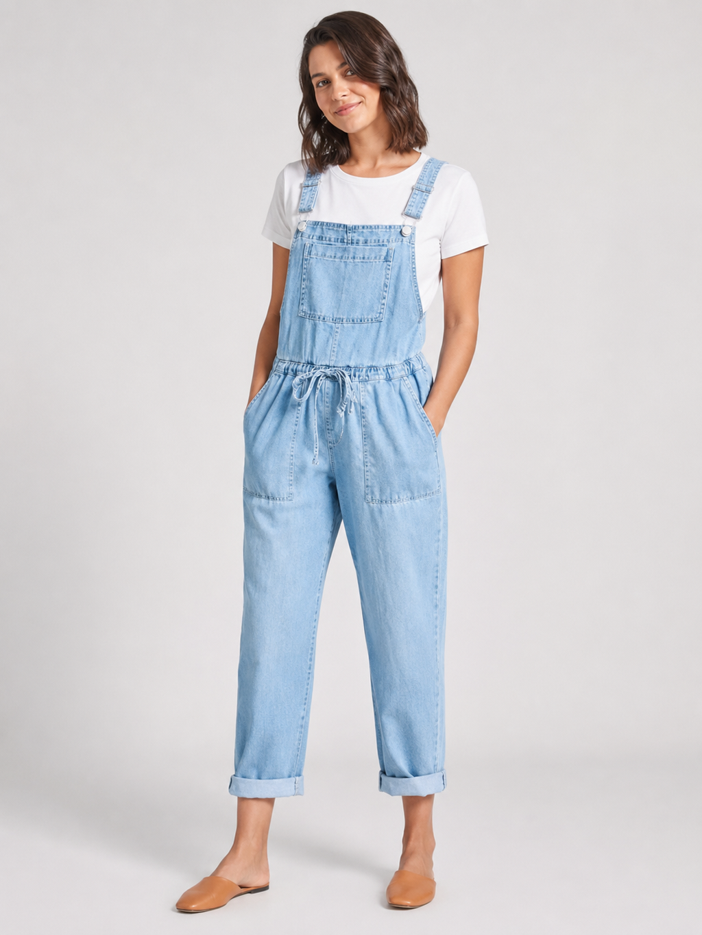 Salopette en Jean Bleue Claire
