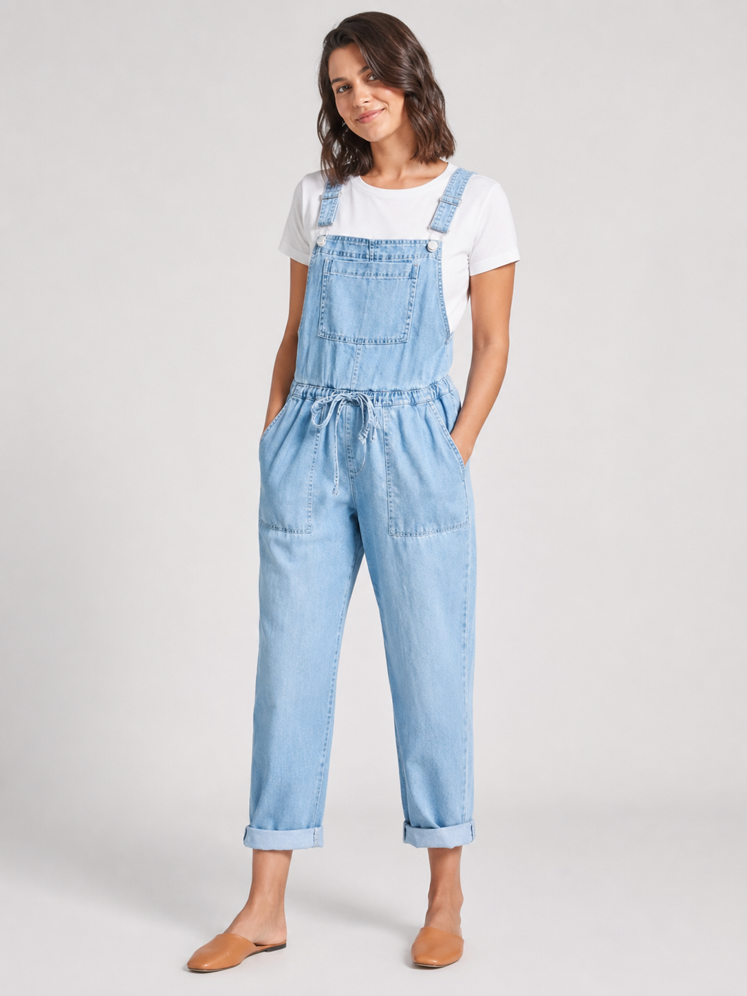 Salopette en Jean Bleue Claire