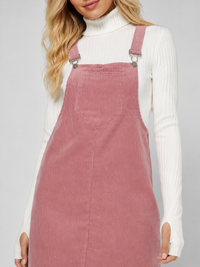 Robe Salopette Carmin en Velours Rose