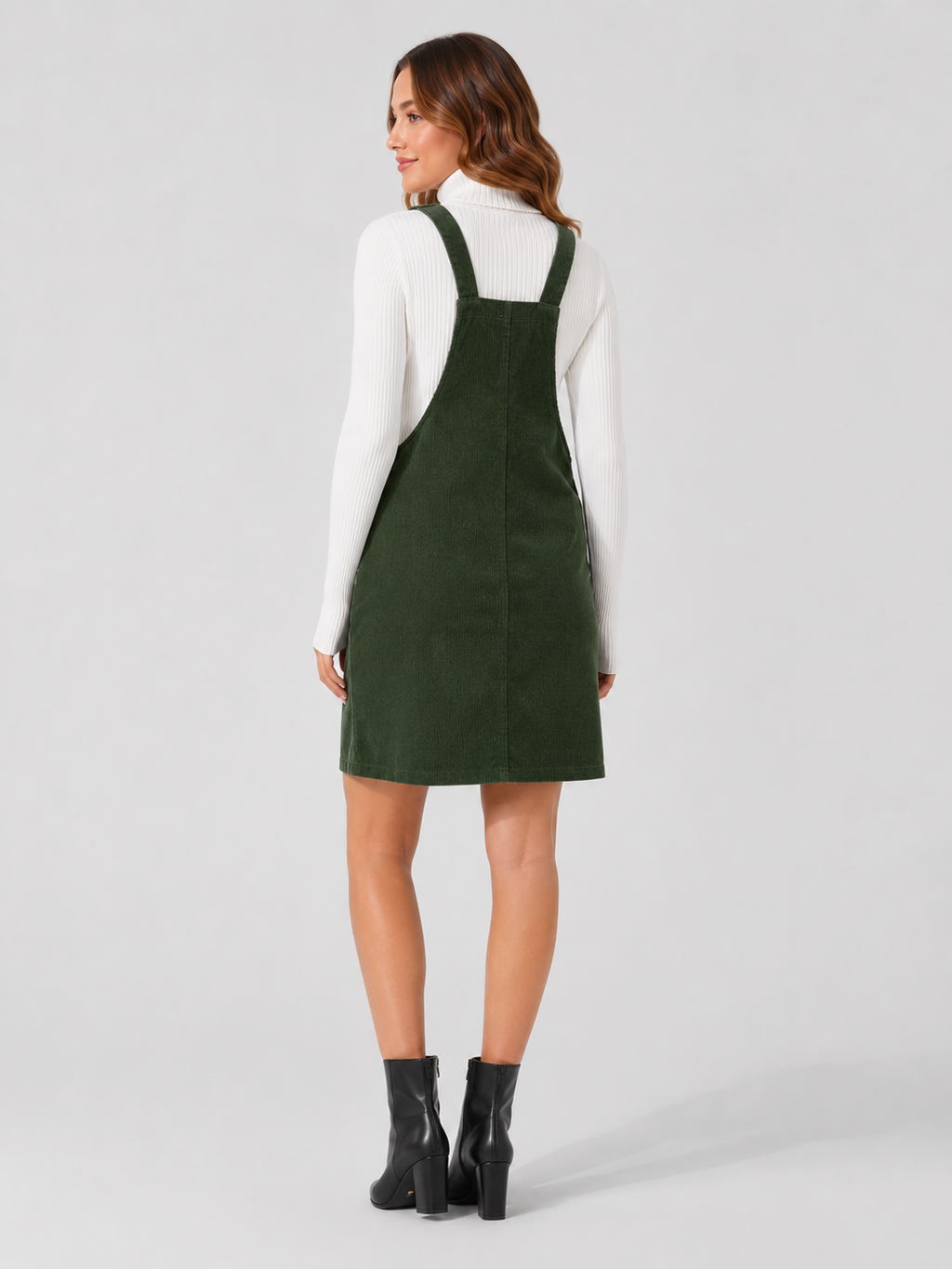 Robe Salopette Carmin en Velours Vert