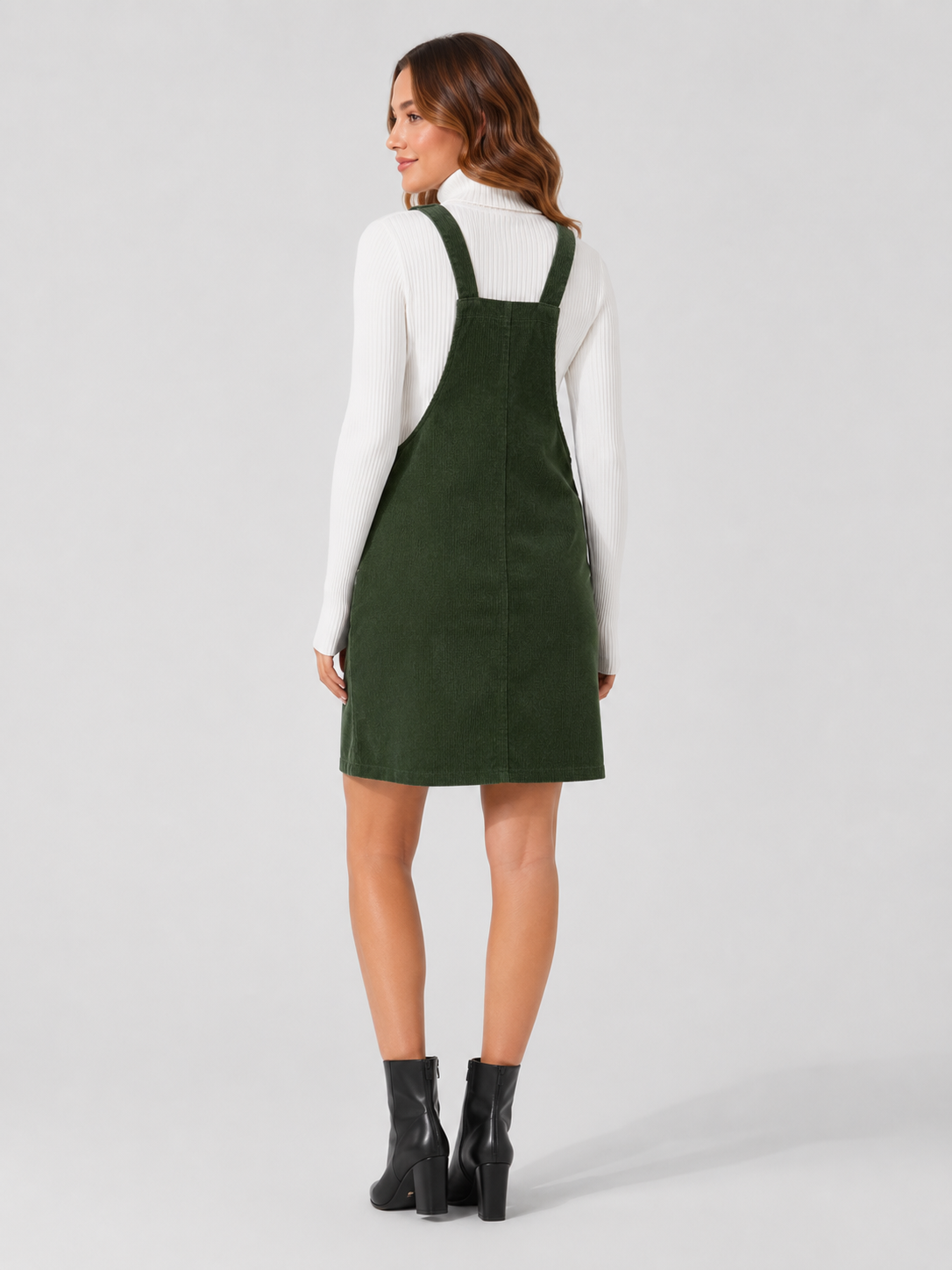 Robe Salopette Carmin en Velours Vert