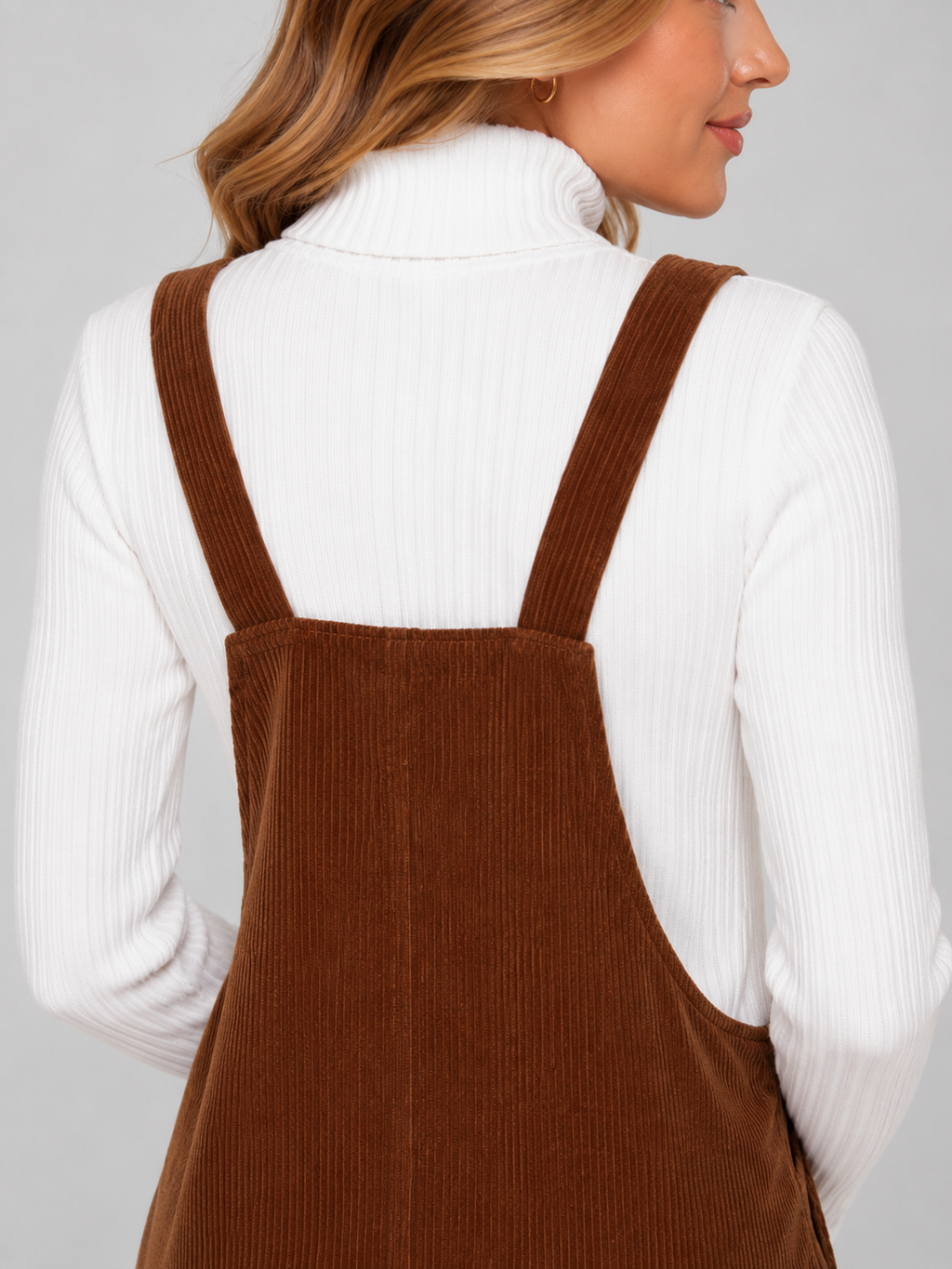 Robe Salopette en Velours Marron