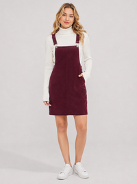 Robe Salopette Carmin en Velours Rouge
