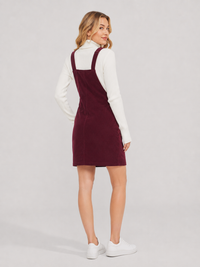 Robe Salopette Carmin en Velours Rouge