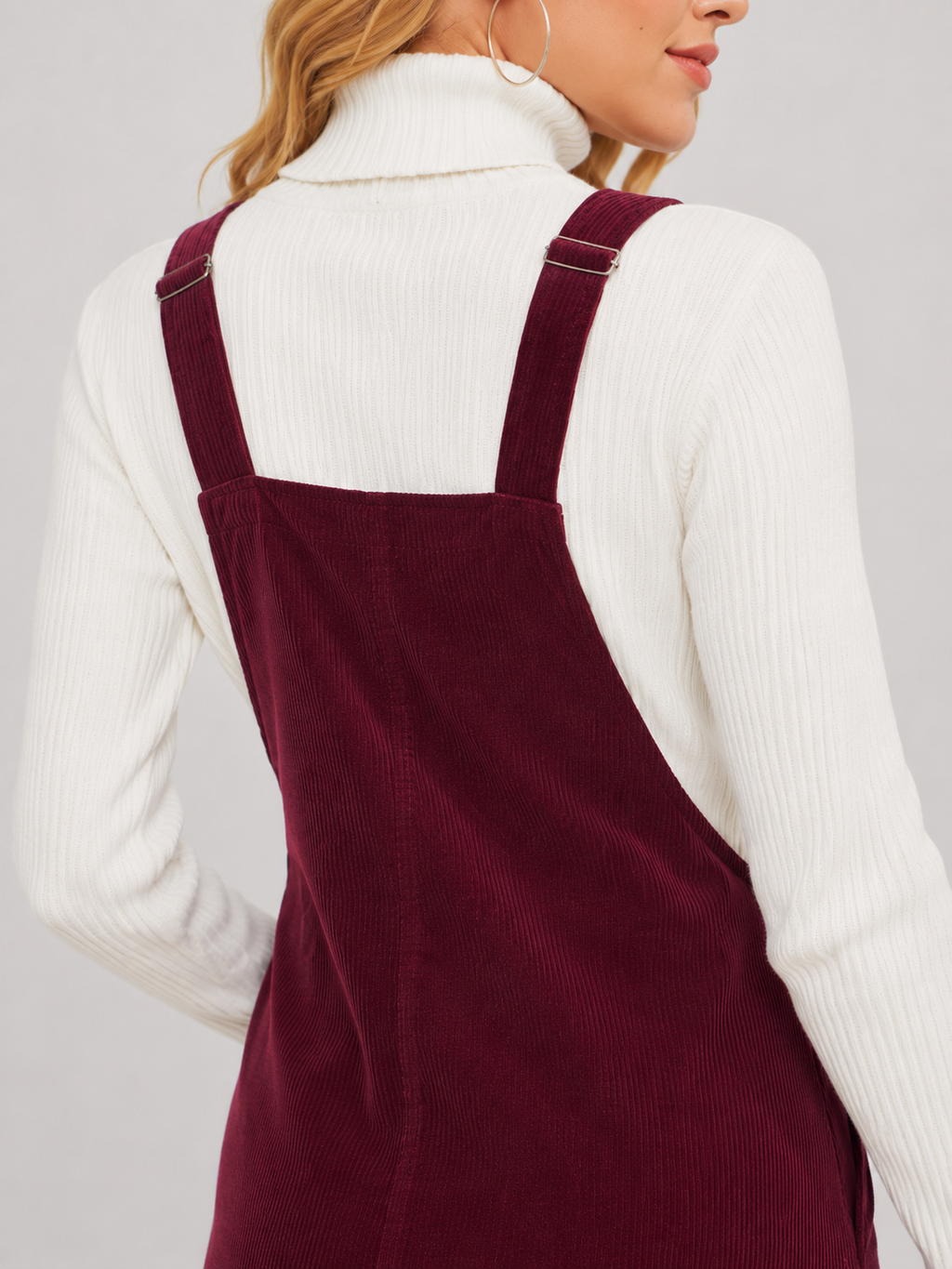 Robe Salopette Carmin en Velours Rouge