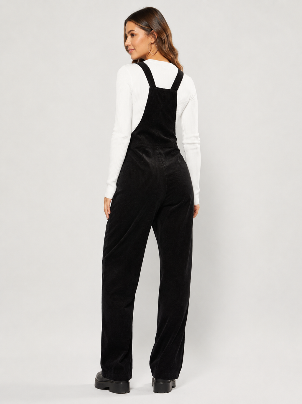 Robe Salopette en Velours Noir