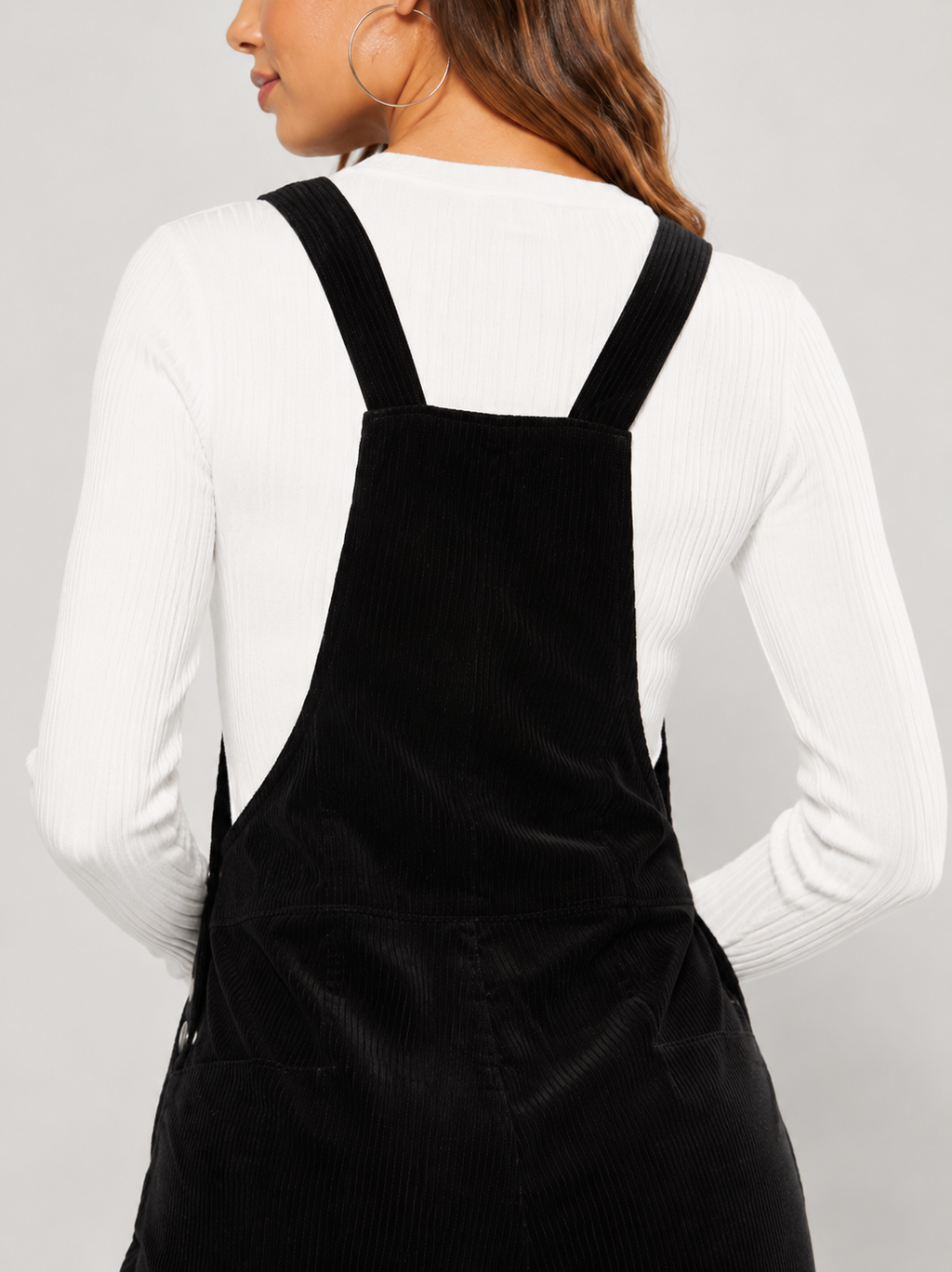 Robe Salopette en Velours Noir