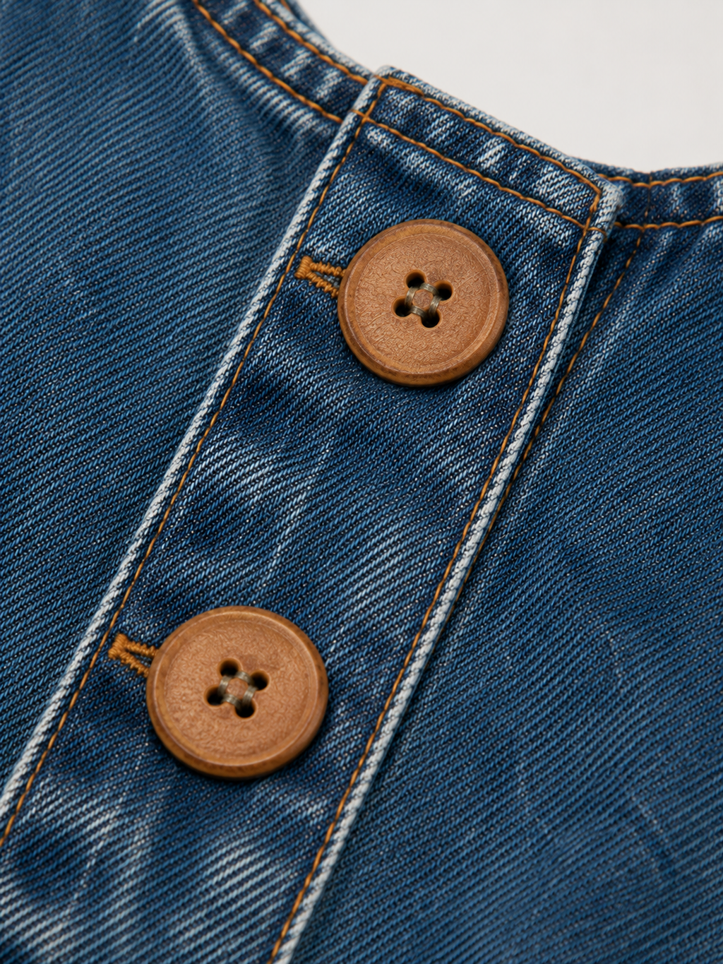 Salopette Courte en Jean Femme Vintage Délavée Bleu Foncé Coton