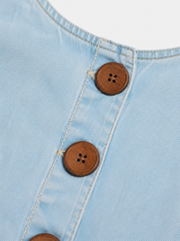 Salopette Vintage Ample Lin Bleu Ciel