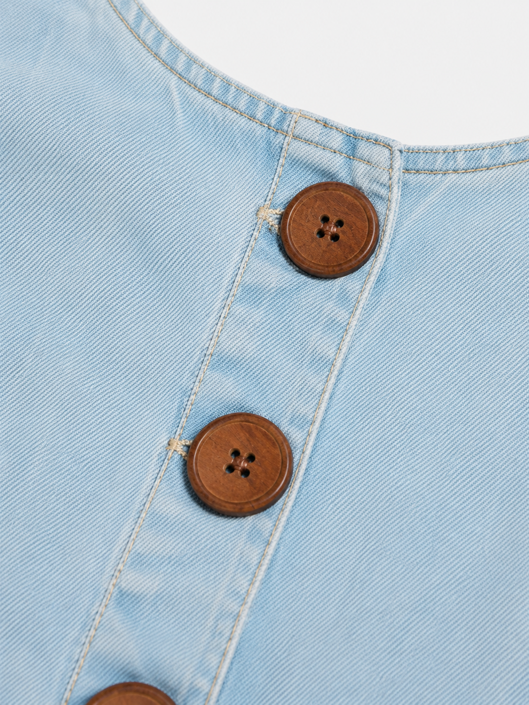 Salopette Vintage Ample Lin Bleu Ciel