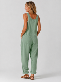 Salopette Vintage Ample Lin Vert