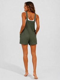 Salopette Ample Unie Vert