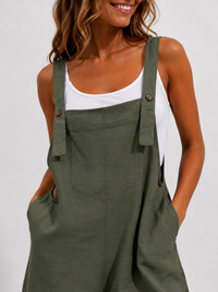 Salopette Ample Unie Vert
