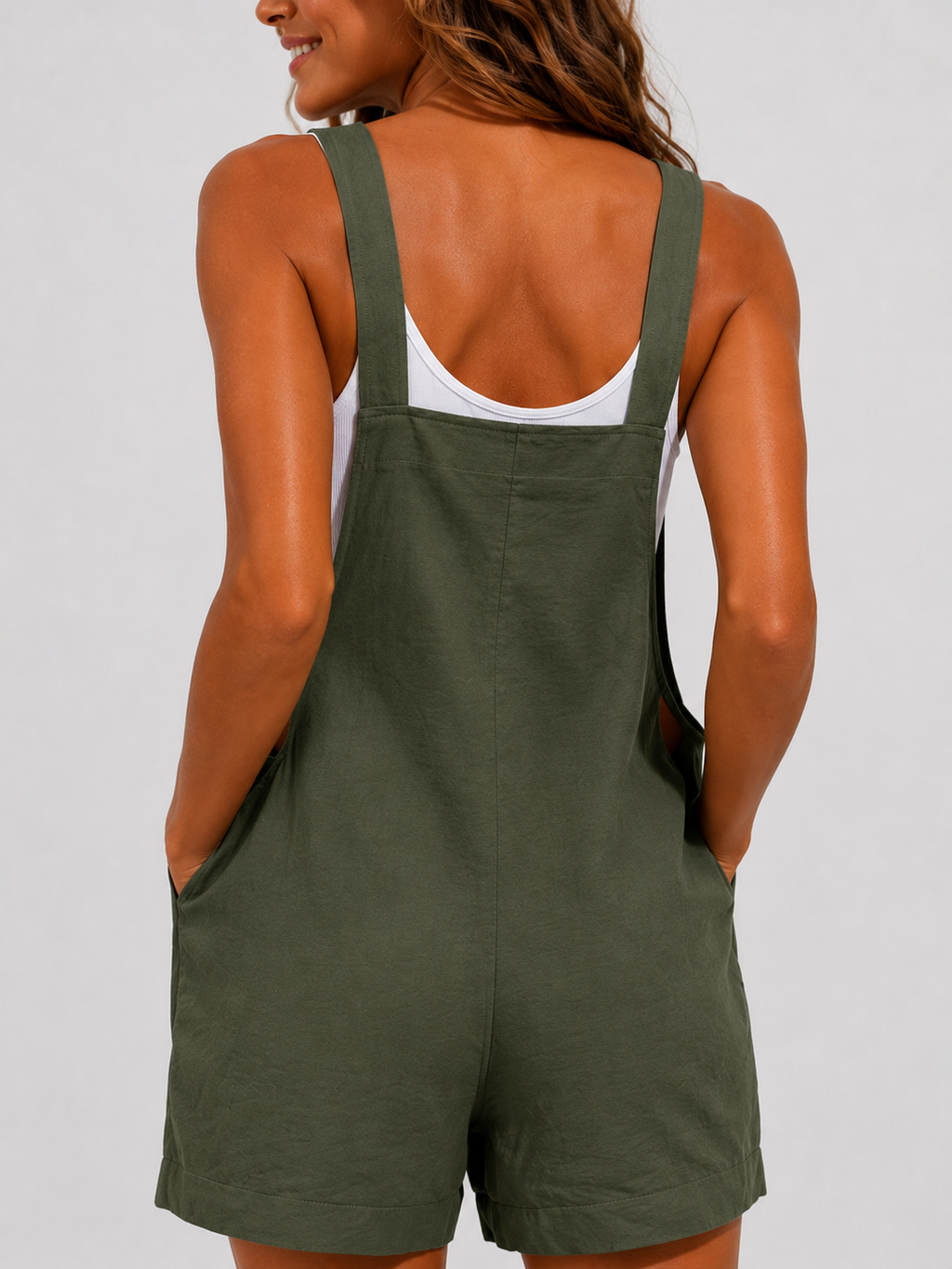 Salopette Ample Unie Vert