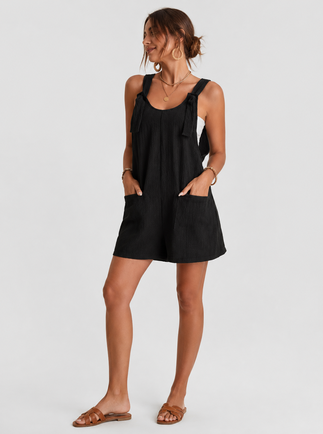 Salopette Short Noir Femme