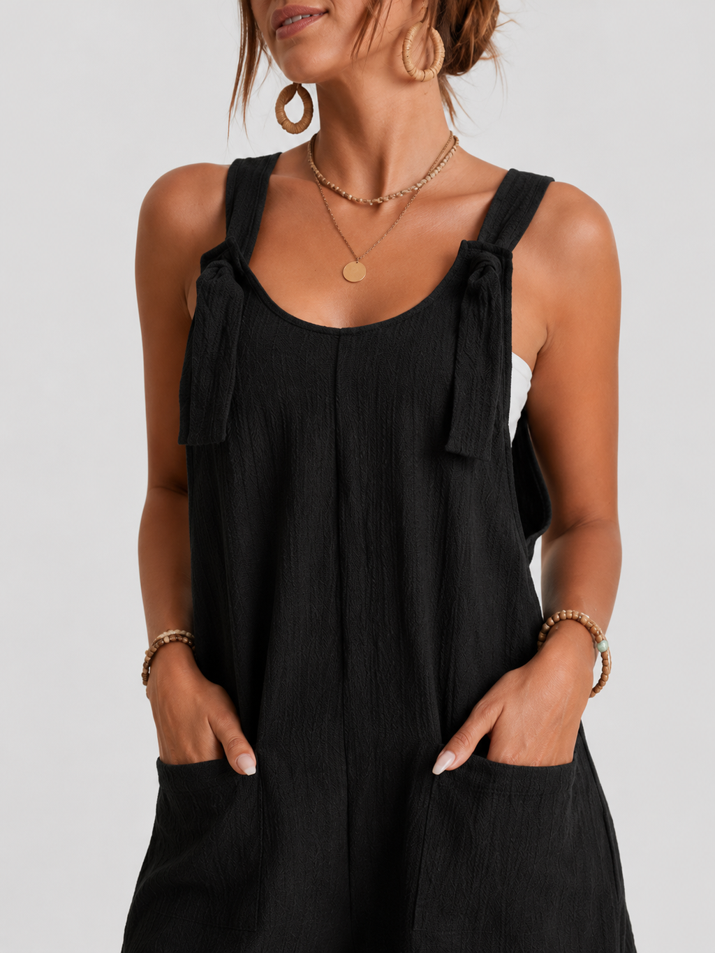 Salopette Short Noir Femme