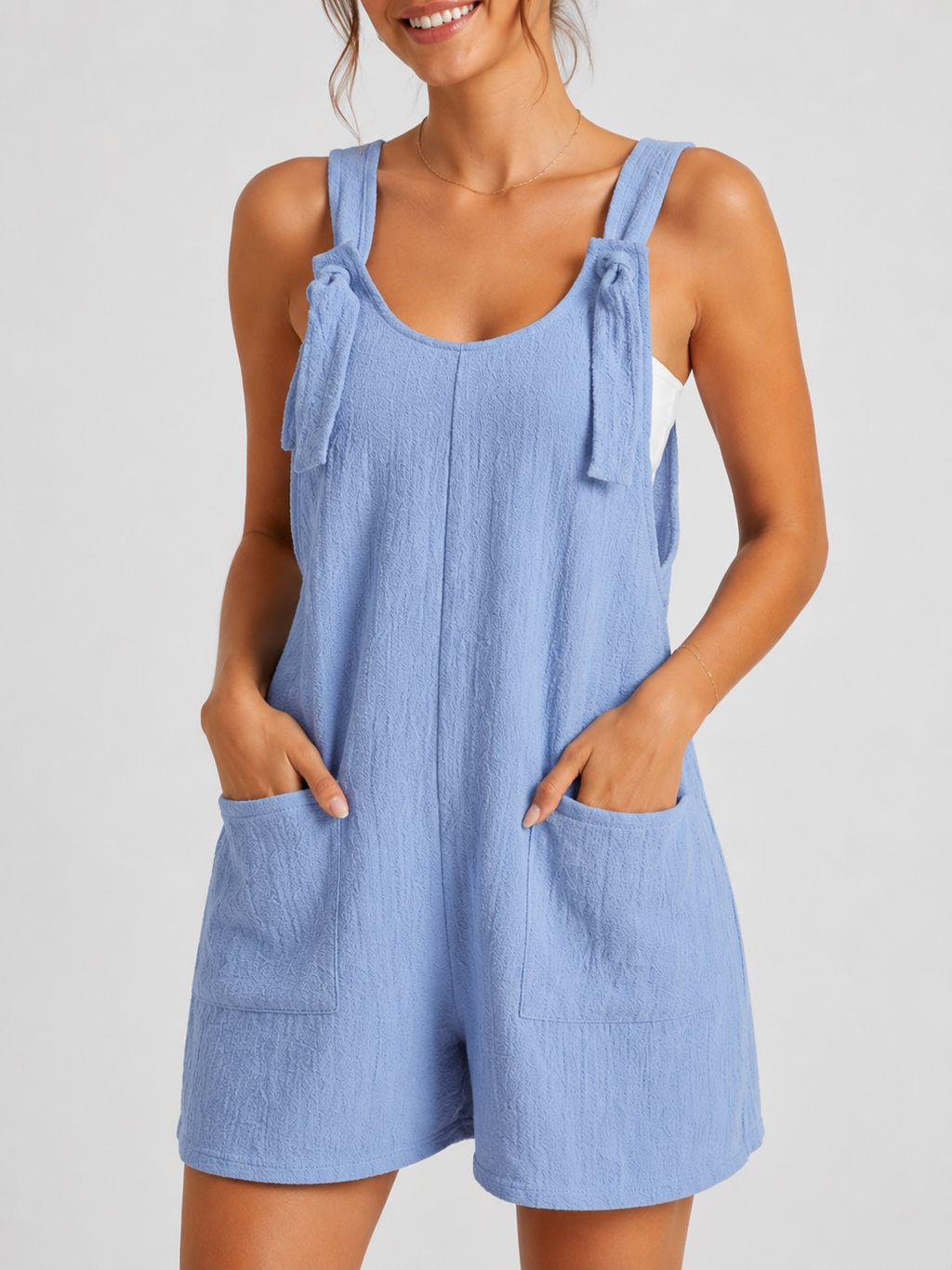 Salopette Short Bleu Femme