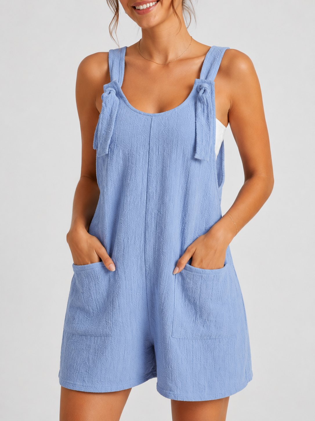 Salopette Short Bleu Femme