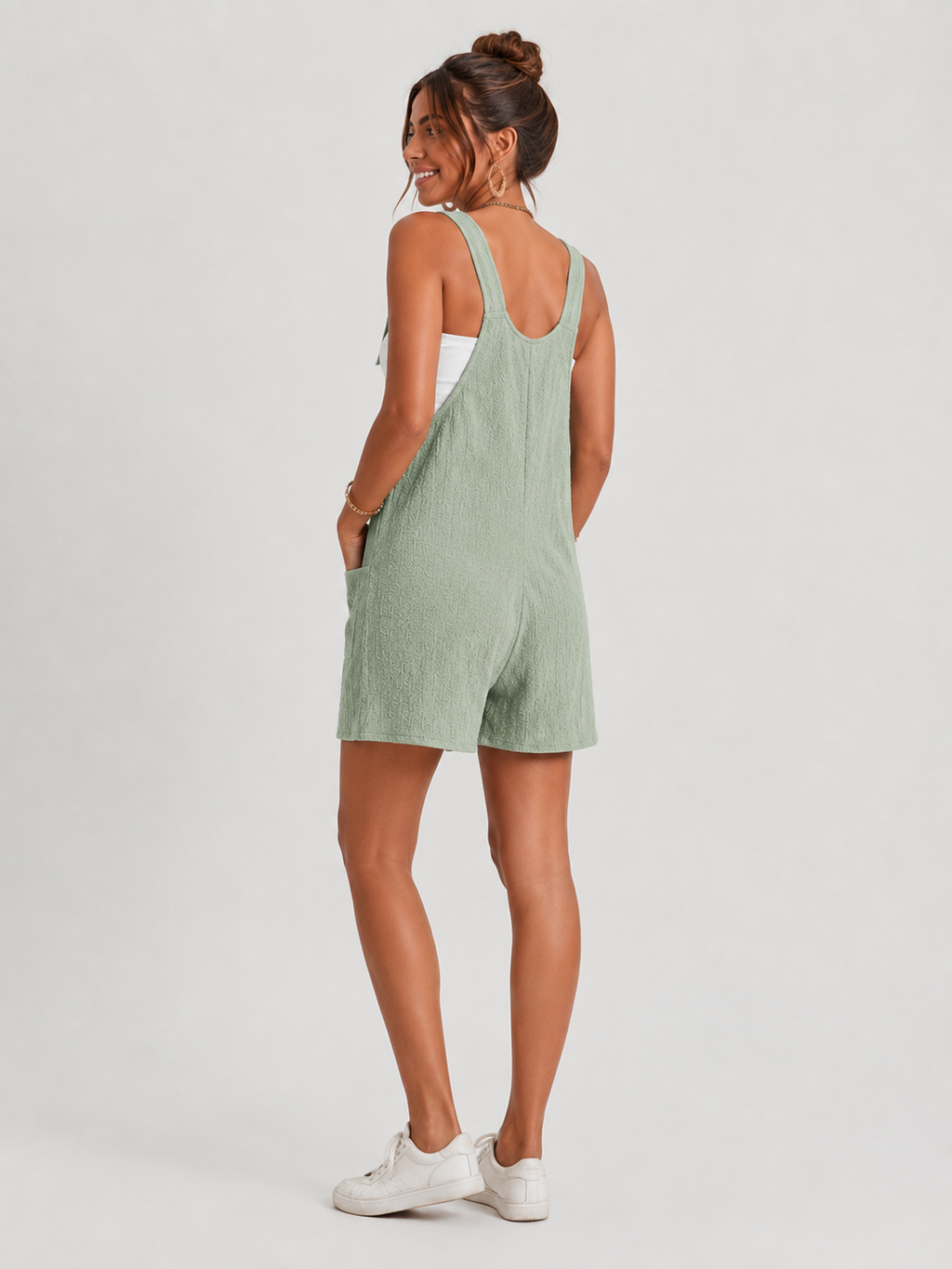 Salopette Short Vert Clair Femme