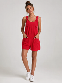 Salopette Short Rouge Femme