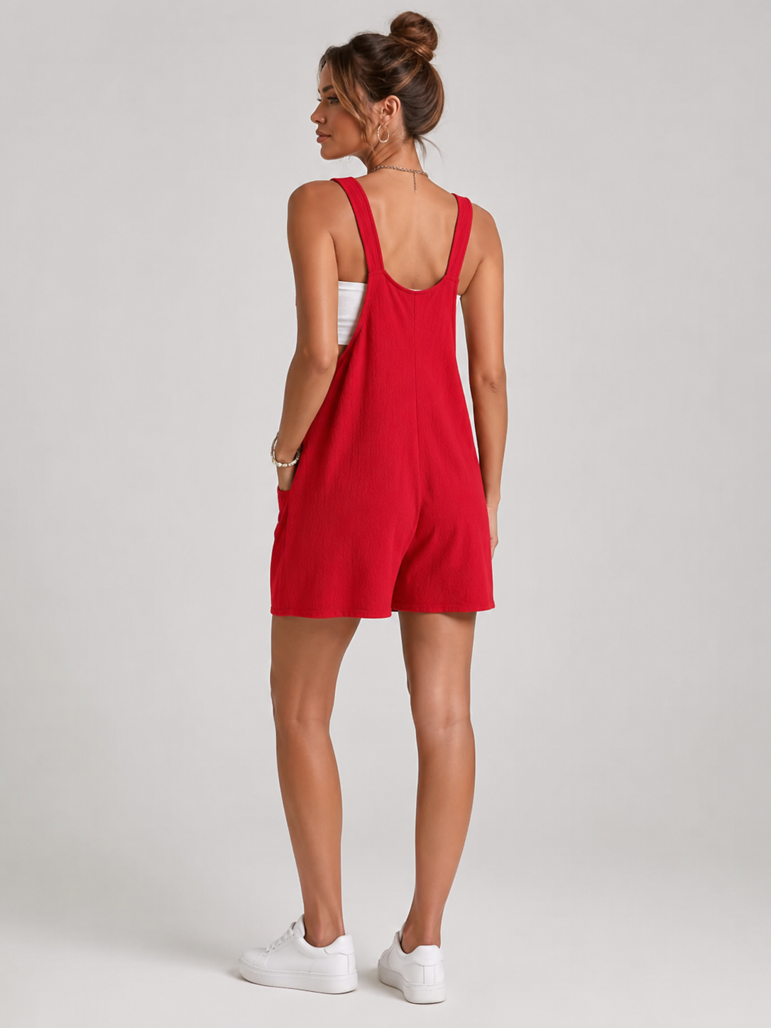 Salopette Short Rouge Femme