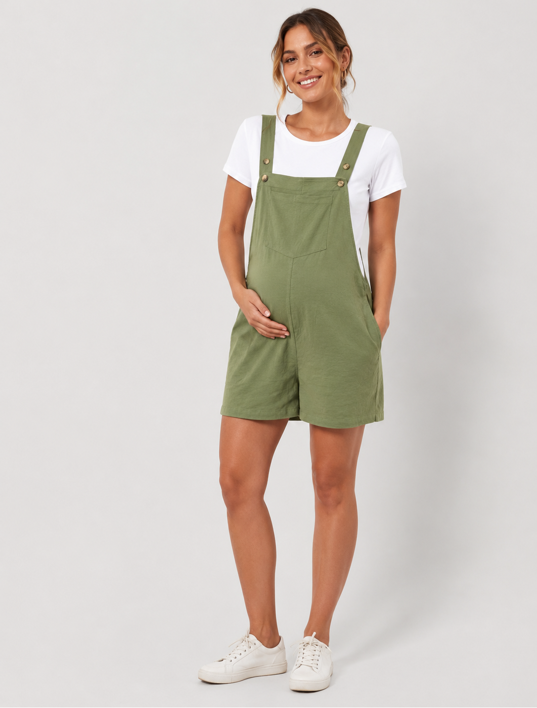 Salopette Short De Grossesse Vert