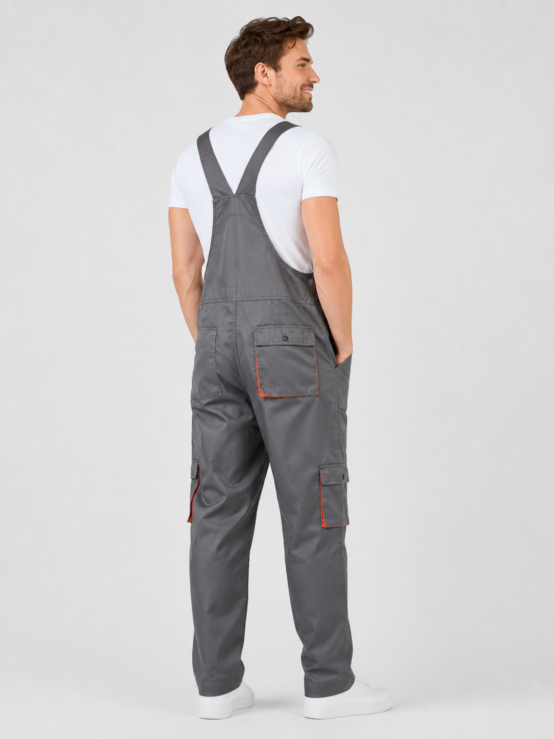 Salopette Homme De Travail Grise Multi-Poches