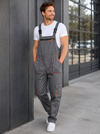 Salopette Homme De Travail Grise Multi-Poches