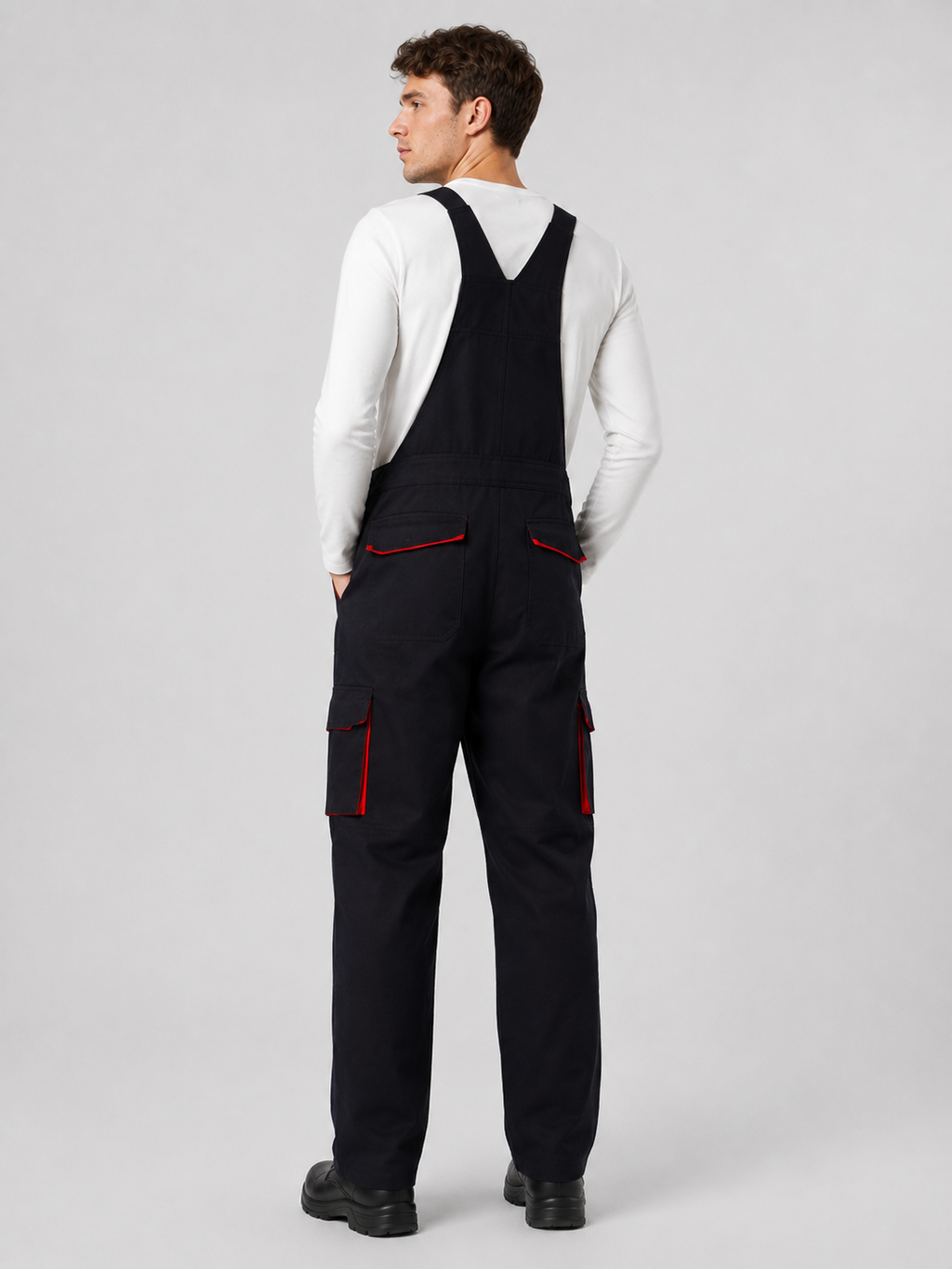 Salopette Homme De Travail Noire Multi-Poches