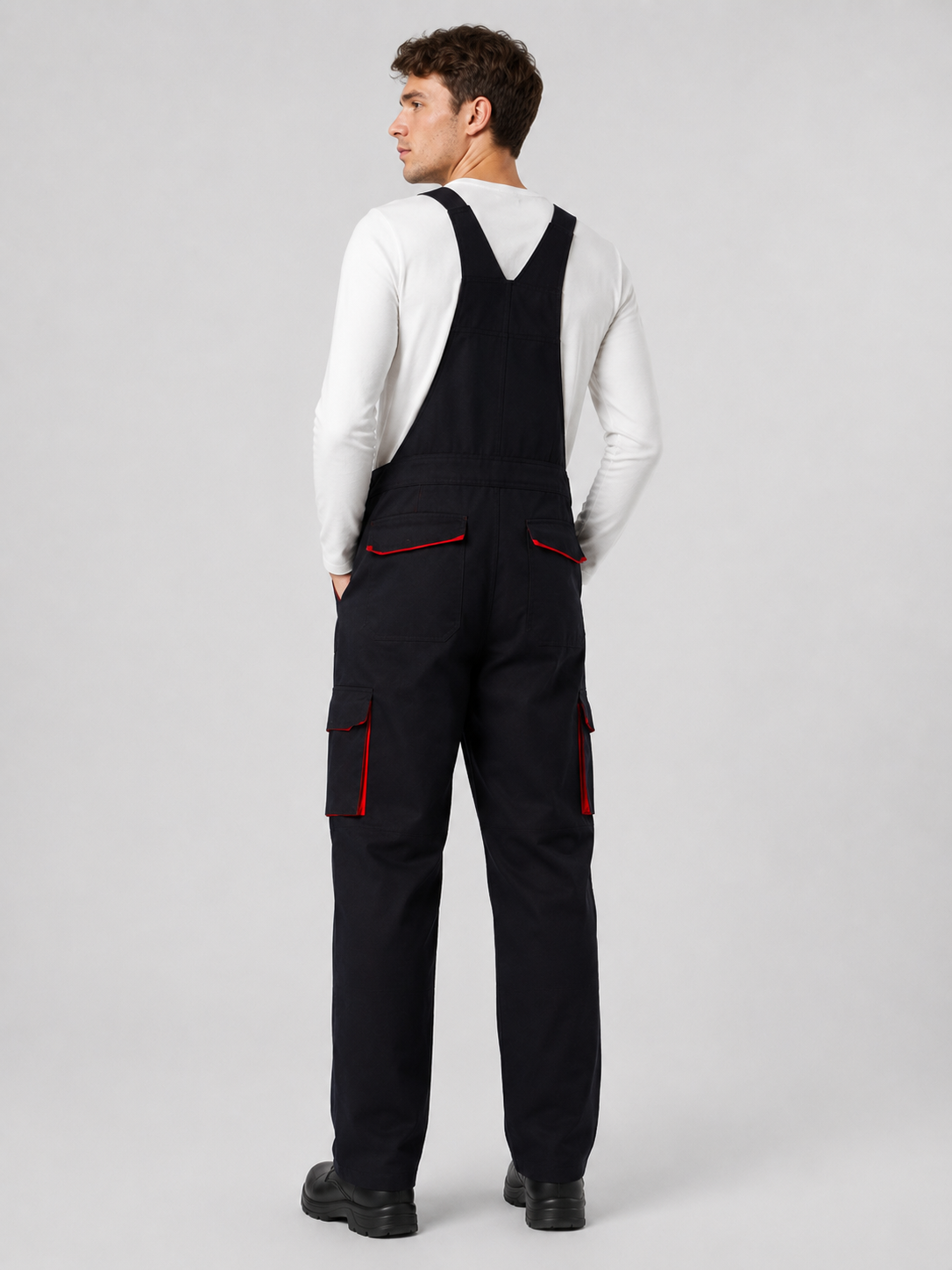Salopette Homme De Travail Noire Multi-Poches