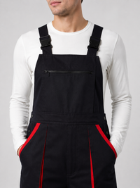 Salopette Homme De Travail Noire Multi-Poches