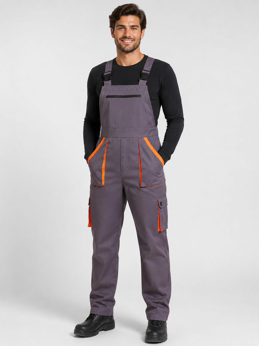 Salopette Homme De Travail Gris Multi-Poches