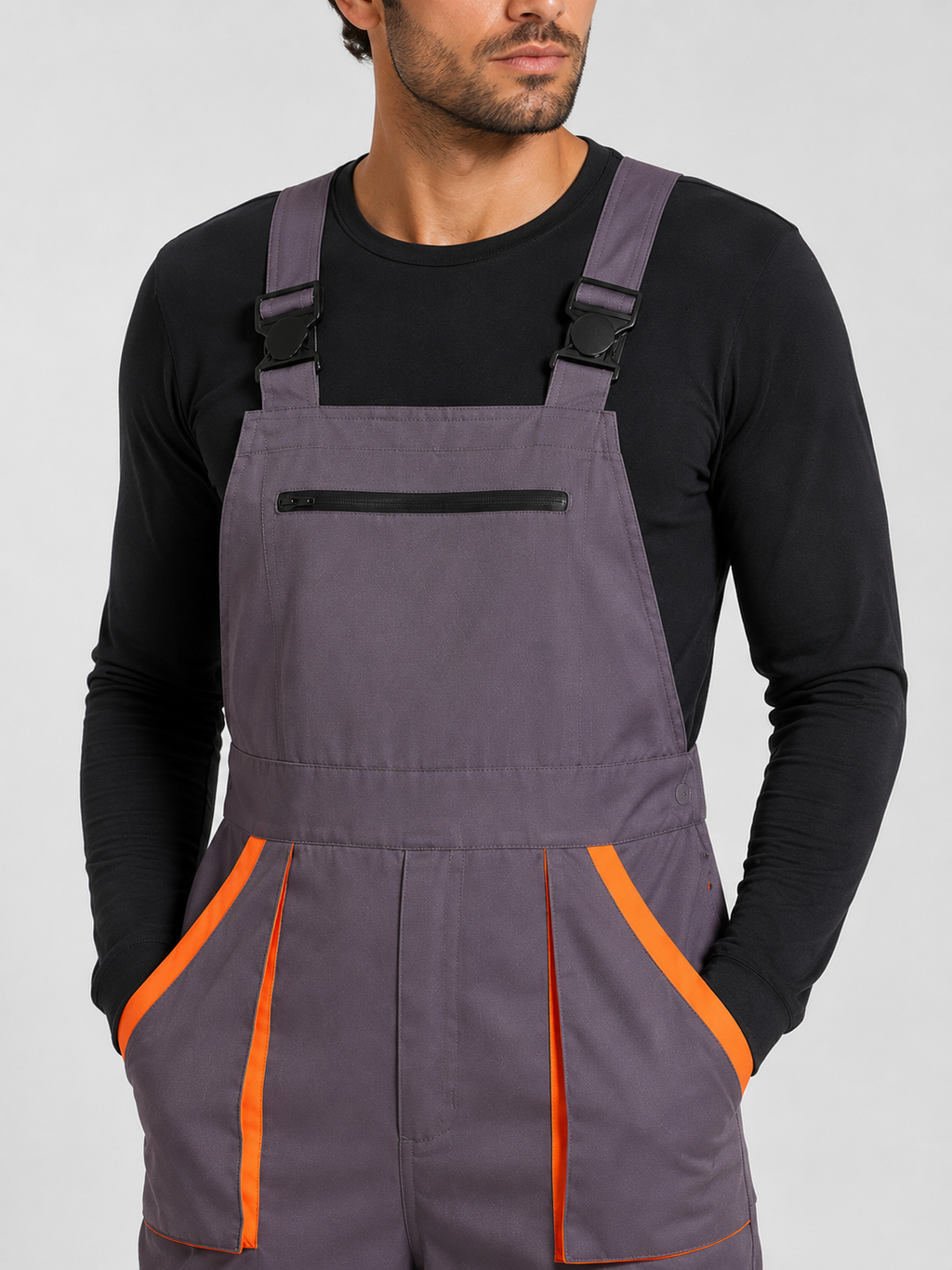 Salopette Homme De Travail Gris Multi-Poches