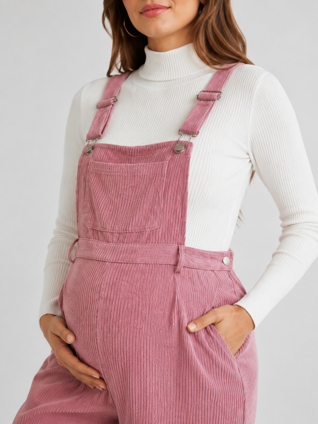 Salopette Grossesse Velours Rose