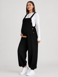 Salopette Grossesse Grande Taille Velours Noir