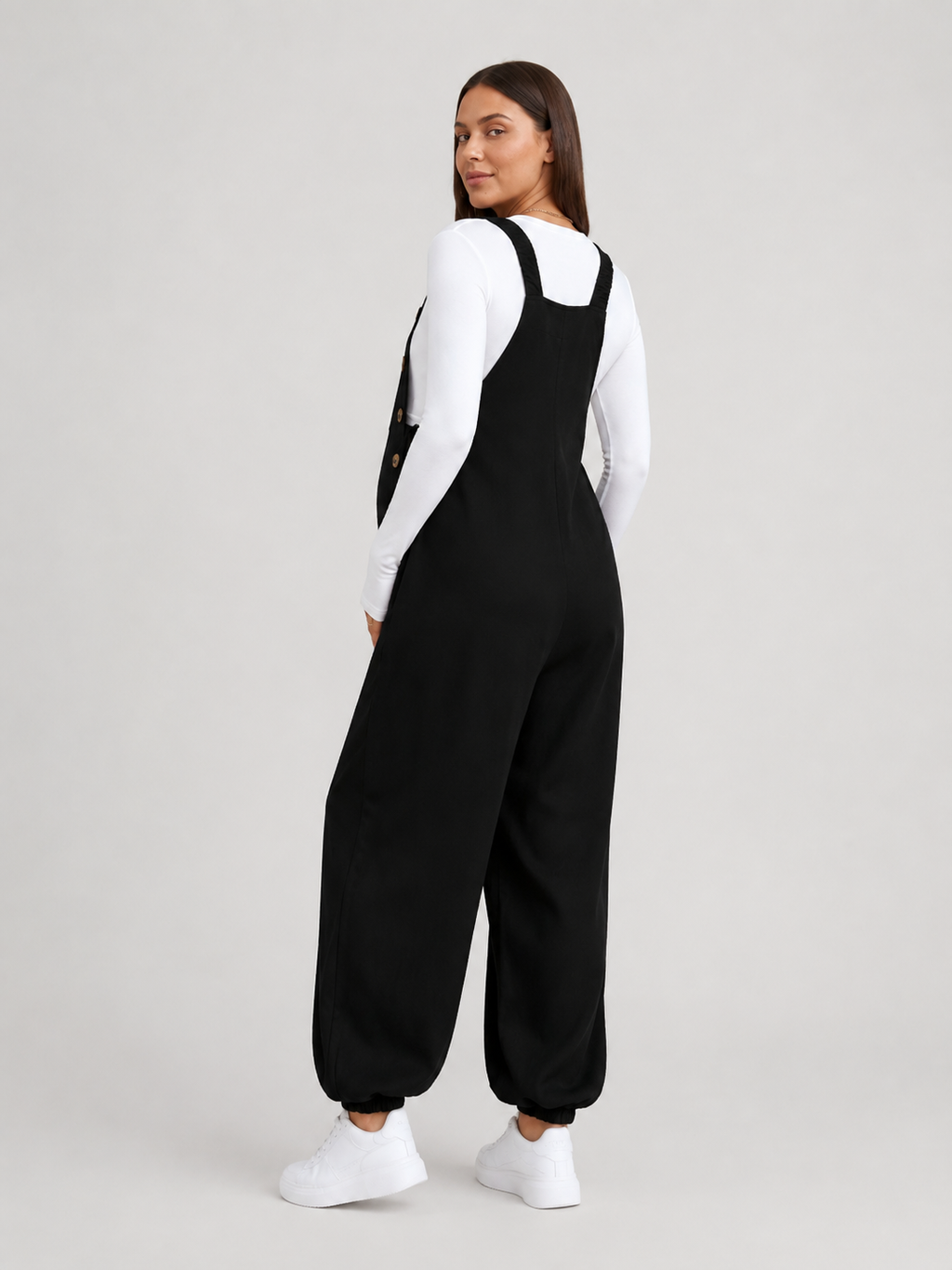 Salopette Grossesse Grande Taille Velours Noir