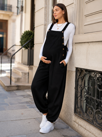 Salopette Grossesse Grande Taille Velours Noir