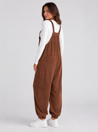 Salopette Grossesse Grande Taille Velours Marron
