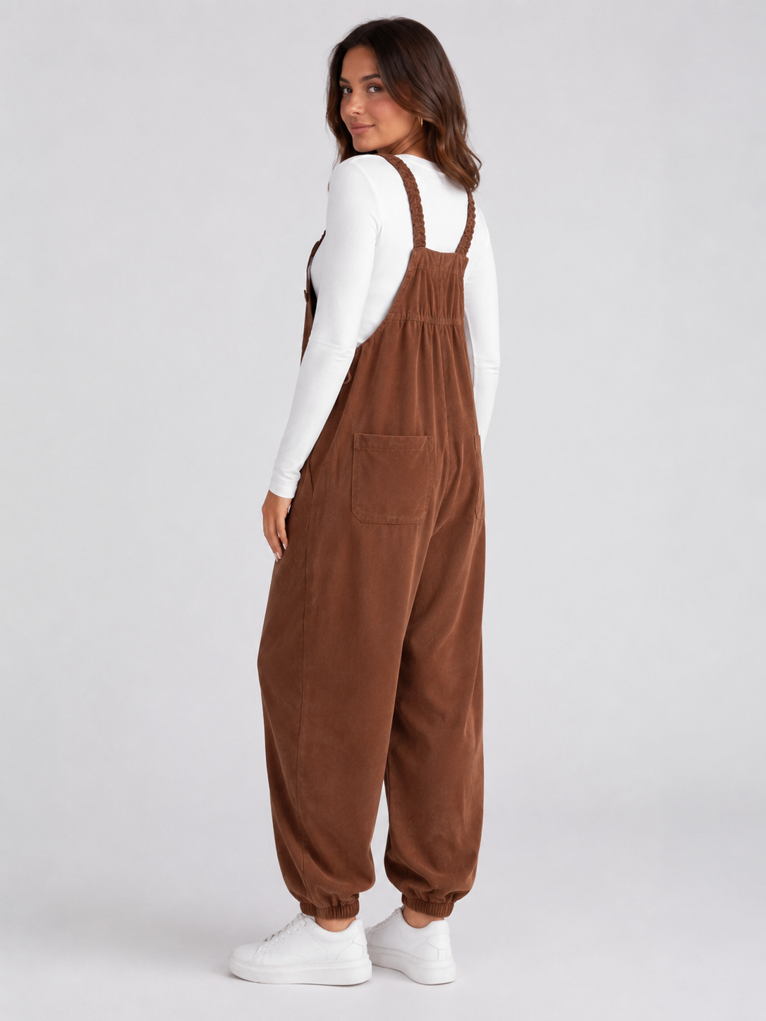 Salopette Grossesse Grande Taille Velours Marron