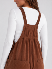 Salopette Grossesse Grande Taille Velours Marron