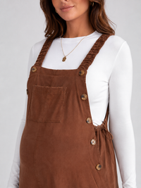 Salopette Grossesse Grande Taille Velours Marron